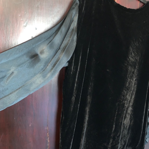 Vintage Comme des Garcons silk-blend velvet tunic with contrasting sleeves, L. - Picture 7 of 16